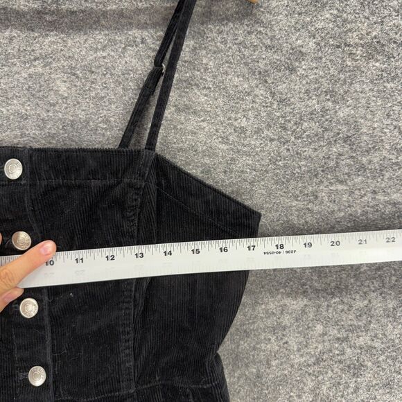 Love Tree Dress Women L Large Black Sheath Short Corduroy Button Sleeveless - Picture 3 of 7